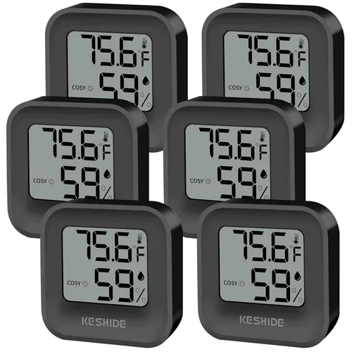 Vista 9 de Termómetro higrómetro digital para temperatura ambiente, medidor de humedad, termómetro interior, calibración de precisión, sensor de temperatura