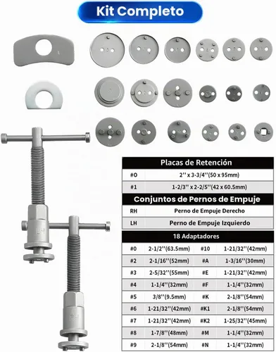 Vista 3 de ATPEAM Herramienta de compresión de pinza de freno 24pc Kit de compresor de pistón de pinza de freno Herramienta de ajuste de freno Negro