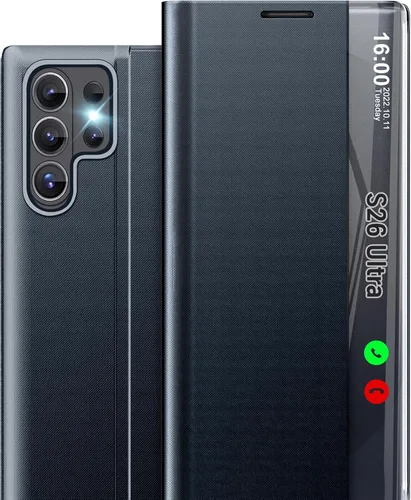 Vista 40 de Funda de teléfono para Samsung Galaxy A16 5G, Clear View Window Funda delgada de lujo para teléfono Galaxy A16 con soporte, funda protectora