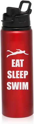 Vista 4 de MIP Botella de viaje de agua deportiva de aluminio de 25 oz Comer Dormir Nadar nadador