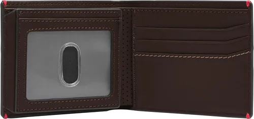 Vista 18 de Fossil Billetera plegable de cuero para hombre con ventana de identificación abatible para hombres