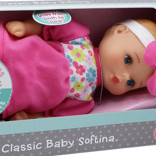 Vista 6 de Baby's First Bathtime Baby Softina en Rosa y Floral Jumper con Diadema a Juego y Piel con Sensación Tan Real - Seguro para Niños de 1 Año en Adelante
