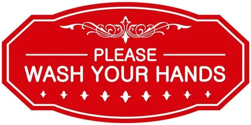 Vista 28 de Signs ByLITA Letrero Victoriano Please Wash Your Hands (Negro) - Pequeño