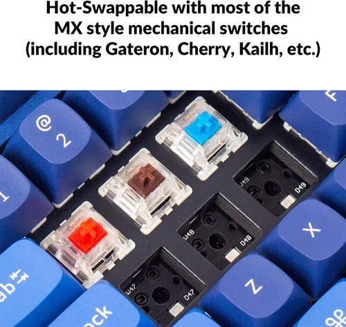 Vista 4 de Keychron Q1 QMKVIA - Perilla de teclado mecánico con cable, diseño en caliente del 75% macro programable personalizado con interruptor rojo Gateron
