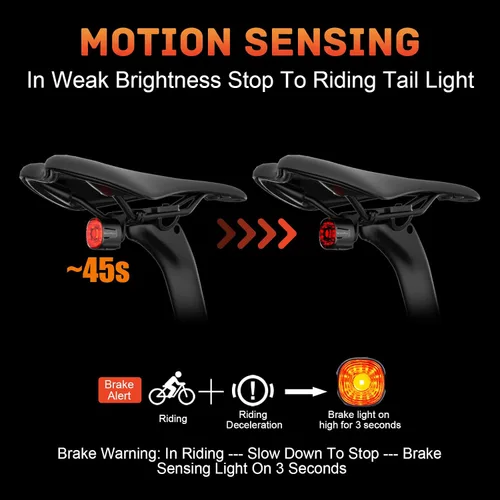 Vista 3 de Bike Rear Light Rechargeable Taillight: Semaho Safety Bicycle Tail Lights for Night Riding
