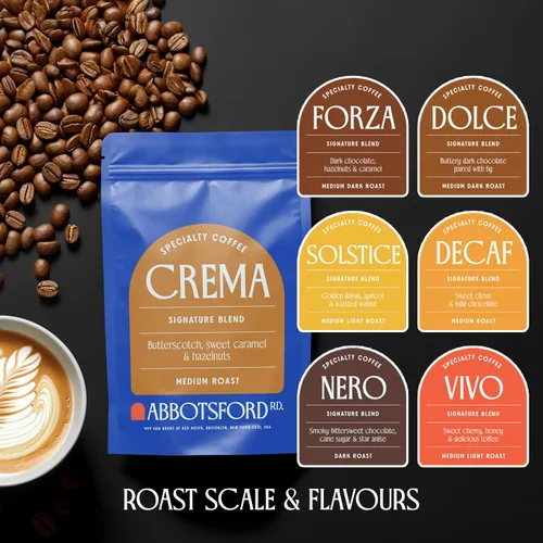 Vista 9 de Café Crema en grano entero, café especial, granos de café de tostado medio, mezcla exclusiva con sabores de caramelo, caramelo dulce y avellana