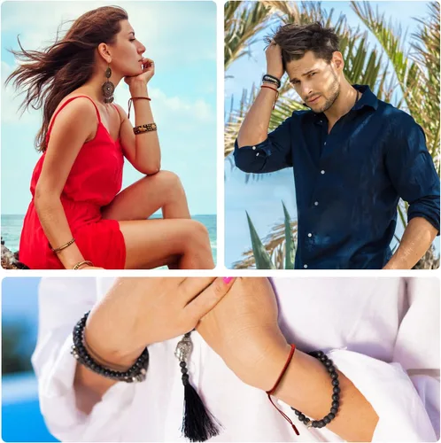 Vista 7 de Auténtica pulsera de nudo Dorje bendecida hecha a mano por monjes tibetanos con protección y talismán para mujeres y hombres