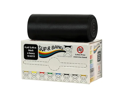 Vista 22 de Cando 10-6303 Sup-R Banda elástica sin látex para ejercicio, 1,5 metros, individual, resistencia media, verde