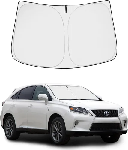Vista 135 de Proadsy Parasol para parabrisas Rivian R1S 2022-2025 2026 de 4 capas plegable, protector de parasol frontal que bloquea los rayos UV, mantiene