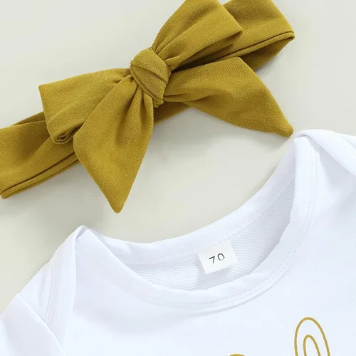 Vista 4 de Wrrkayly Traje de manga corta para bebé, niño y niña, San PatricioPascua, traje de conejito de manga corta, camiseta de pantalones cortos, ropa de 3
