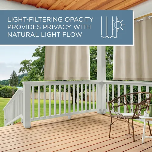 Vista 150 de TOWN & COUNTRY BASICS Cabana Cortinas Sólidas de Peso Pesado para Interiores y Exteriores, Opacidad de Filtrado de Luz con Parte Superior de Ojales