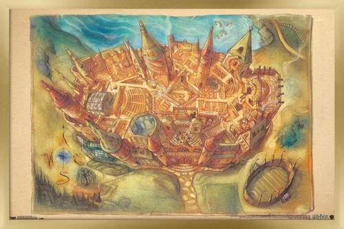 Vista 15 de Trends International The Wizarding World: Harry Potter - Póster de pared con mapa de Hogwarts, 14.725 x 22.375 pulgadas, versión enmarcada de madera