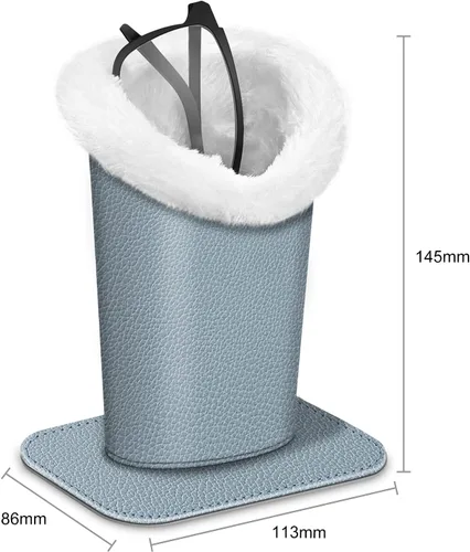 Vista 192 de Fintie Soporte para anteojos forrado de felpa con base magnética, estuche de cuero vegano prémium para lentes