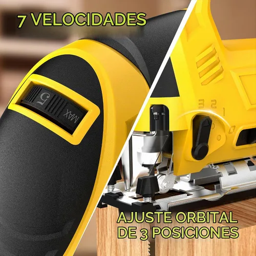 Vista 2 de Sierra de calar inalámbrica compatible con batería Dewalt de 20 V Max (sin batería), sin escobillas, velocidad variable, cortes biselados de 45°, 3