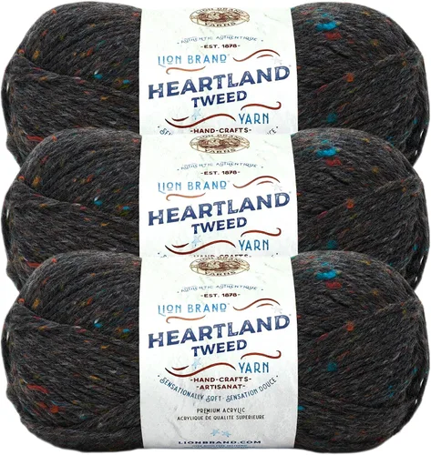 Vista 77 de Lion Brand Yarn Heartland Yarn, Hilo de Peso Medio para Tejer, Ganchillo y Manualidades, 1 Paquete, Great Smoky Mountains Grandes Montañas Humeantes