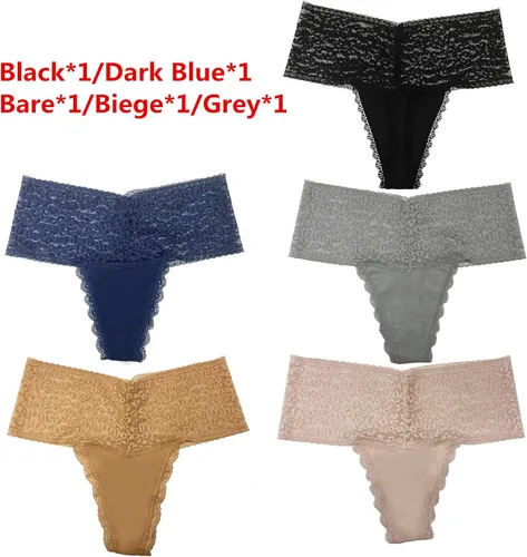 Vista 2 de Ropa interior posparto de cintura alta y bragas de maternidad para mujer tanga de algodón de encaje retro