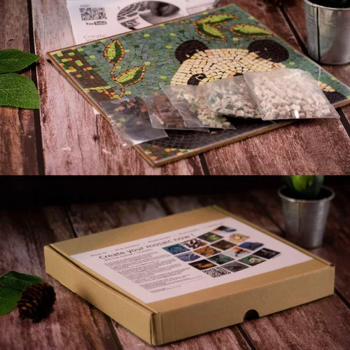 Vista 3 de Crea una verdadera obra de arte de mosaico con nuestro kit de hazlo tú mismo, acuario cuadrado de 7 pulgadas (18 cm)