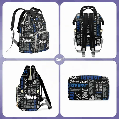 Vista 5 de Bolsos de bebé de encargo del muchacho del nombre, mochila Negro 01