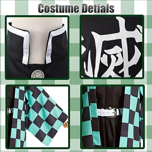 Vista 5 de Deaboat - Disfraz de cosplay para niños y niñas, disfraz de Halloween, traje de kimono de anime