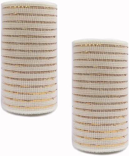 Vista 31 de YYCRAFT Paquete de 2 cintas de malla de polímero metálico de 6 pulgadas (total 20 yardas, verde manzana)