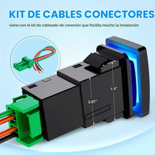 Vista 6 de Nilight Interruptor de Batería de Botón de Encendido/Apagado AUX 12V con Cable Conector Kit de Reemplazo de 1.28" x 0.87" para Toyota Sequoia