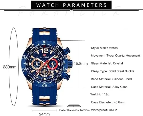 Vista 5 de AIMES Watch for Men Military Sport Waterproof Chronograph Mens Watches Analog Quartz Luminous Date Classic Stylish Fashion Casual Designer Wrist