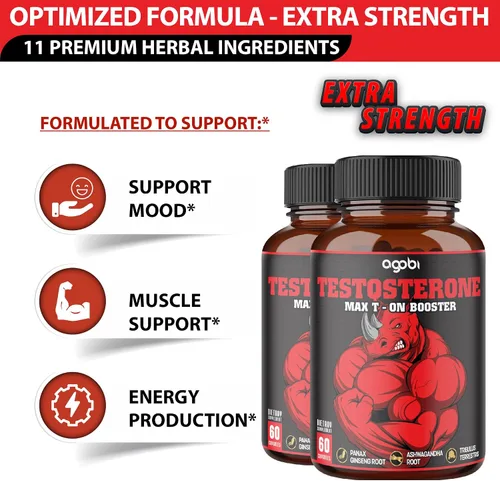 Vista 3 de 2 paquetes de 60 cápsulas – 11 hierbas combinadas con ginseng, ashwagandha, tribulus y más.