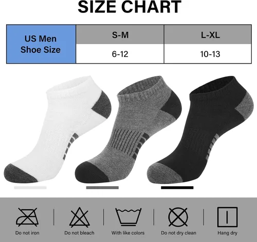 Vista 3 de COOVAN Mens Ankle Socks 8 Pairs Low Cut Sock 8 Pack Casual Short Sock Size 10-13