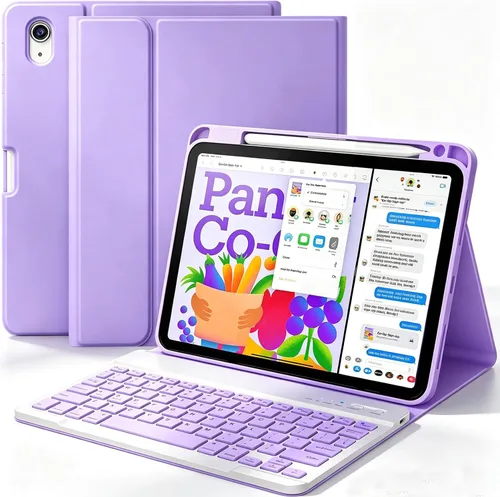 Vista 8 de FUWANG - Funda para iPad Air de 11 pulgadas y Air de 5ª y 4ª generación con Verde oscuro