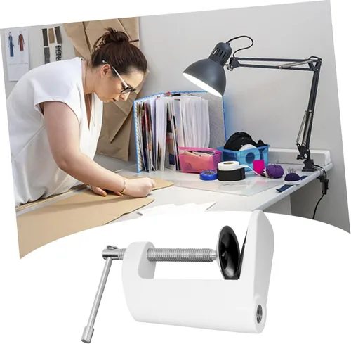 Vista 6 de Abrazadera de montaje de mesa de escritorio para micrófono, abrazadera en C, clip de retención de metal resistente, fácil de instalar