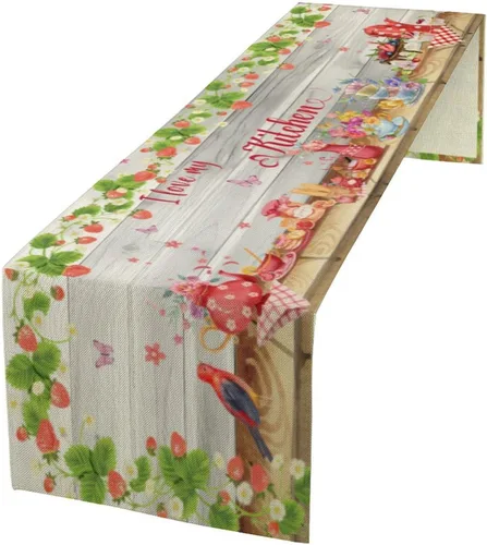 Vista 12 de Camino de mesa de mariposa, acuarela púrpura con mariposas de ensueño, camino de mesa para el hogar, interior, exterior, cocina, fiesta, decoración