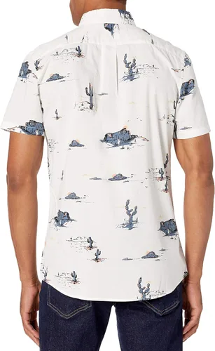Vista 3 de Goodthreads Mens Standard-Fit Short-Sleeve Printed Poplin Shirt