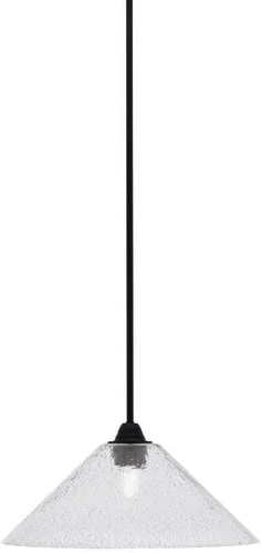 Vista 74 de Toltec Lighting Paramount - Mini colgante de 1 luz en acabado negro mate con cristal de arte perla de 7 pulgadas y estilo negro