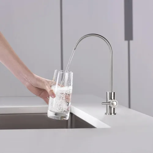Vista 2 de Kablle Grifo de agua potable para fregadero de cocina, grifo de filtración de agua de ósmosis inversa para fregadero de bar, níquel cepillado