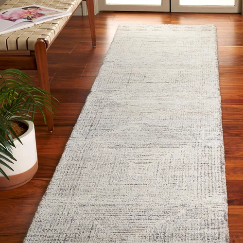 Vista 20 de SAFAVIEH Abstract Collection - Alfombra decorativa, 2 x 3 pies, marfil y gris, lana hecha a mano, ideal para zonas de alto tráfico en entrada, sala