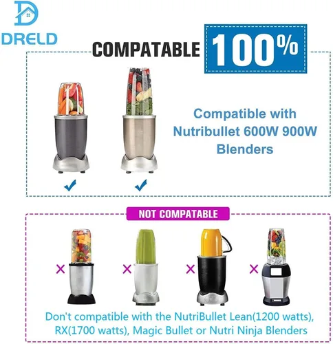 Vista 2 de Vasos de licuadora de repuesto para licuadora Nutribullet de 18 onzas con tapa, compatible con Nutribullet 600 W 900 W licuadora exprimidor
