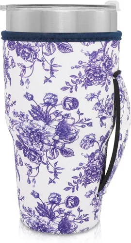 Vista 75 de Fundas Aislantes de Neopreno Portavasos con Asa para Vasos Tumbler de 20oz, Funda Reutilizable para Café Helado Para Tazas de Café de 30oz - 32oz