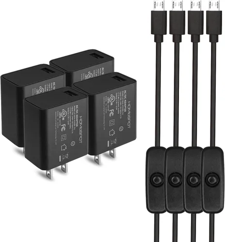 Vista 7 de Fuente de alimentación con certificación UL 5V3A con interruptor 2.5A 2A 1.5A 1.5A 1A Adaptador de CA de carga rápida con interruptor de encendido