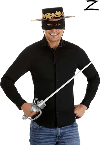 Vista 2 de Kit de accesorios para disfraz de Zorro - Héroe de swashbuckling enmascarado