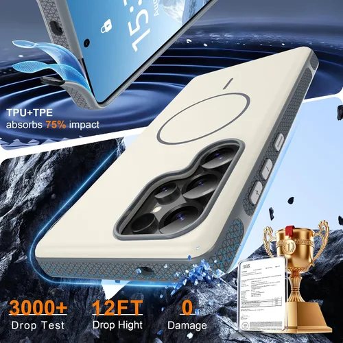 Vista 223 de Jshru Funda para Samsung Galaxy S26 Plus/Galaxy S25 Plus: para Galaxy S24 Plus [compatible con Magsafe] [2 protectores de pantalla HD] cubierta