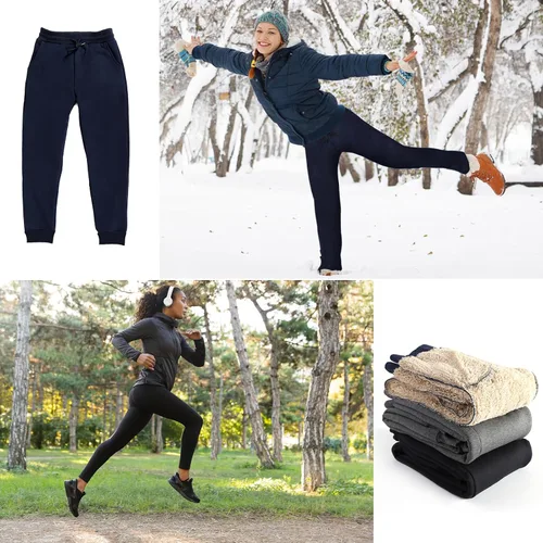 Vista 7 de MAYSTEPPE Pantalones deportivos con forro polar para mujer, pantalones deportivos con forro polar cálido para invierno, pantalones deportivos