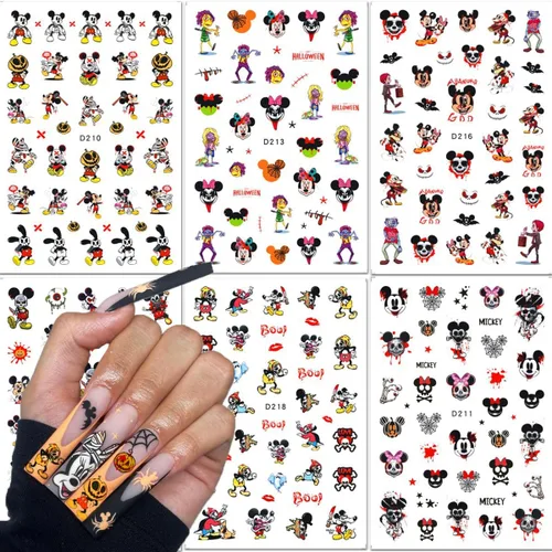 Vista 11 de 8 hojas de calcomanías de uñas de Halloween autoadhesivas 3D para Halloween, góticas, decoración de uñas, suministros de arte de uñas divertidas