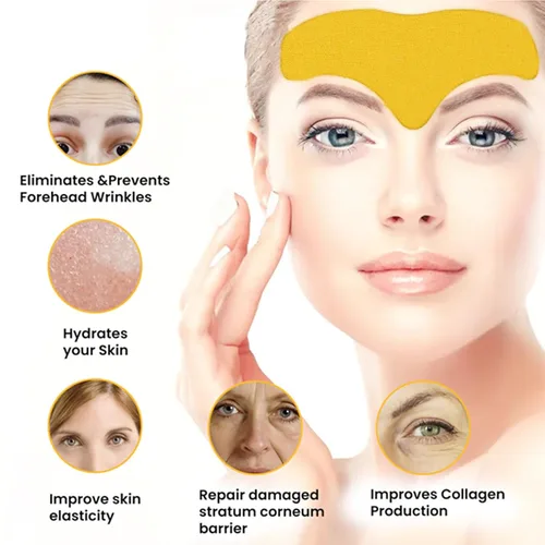 Vista 3 de Parche removedor de arrugas en la frente, frente lisa y líneas finas y arrugas lisas, parche de frente facial para levantar la piel facial, parches