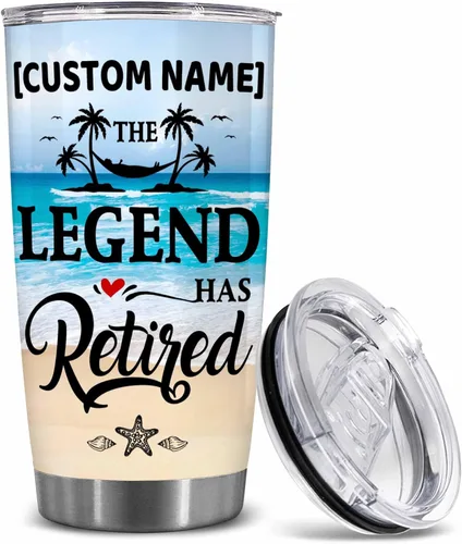 Vista 11 de WHIDOBE Regalos de jubilación personalizados para mujeres, vaso de 20 onzas con nombre personalizado, libre de jubilados y fabuloso, regalos