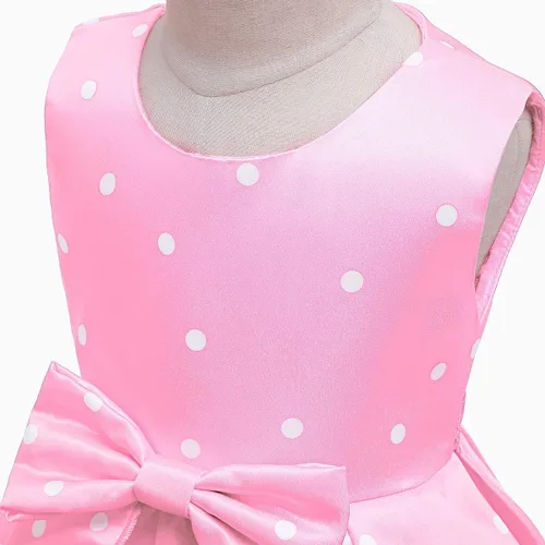 Vista 4 de IMEKIS Disfraz de ratón para niñas, disfraz de Halloween, vestido de lunares, diadema para fiesta de cosplay, cumpleaños, sesión de fotos, 1-11T