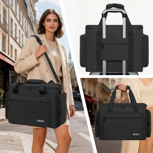 Vista 9 de Estuche de transporte para máquina de coser con múltiples bolsillos de almacenamiento para accesorios, bolsa universal de almacenamiento compatible
