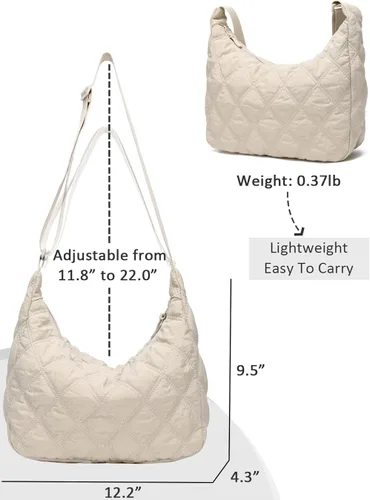 Vista 5 de YIKOEE Bolso cruzado de nailon acolchado para mujer, bolsa ligera acolchada