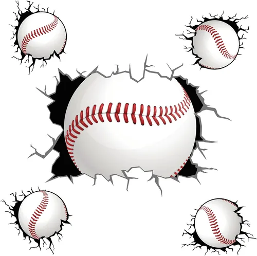 Vista 9 de Calcomanías de pared de béisbol 3D para decoración de dormitorio de Papel tapiz de béisbol, extraíble para despegar y pegar, decoración