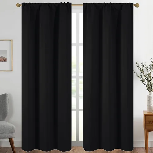 Vista 83 de Diraysid Cortinas opacas beige para dormitorio y sala de estar, cortinas con aislamiento térmico para oscurecer la habitación, 42 x 63 pulgadas, 2