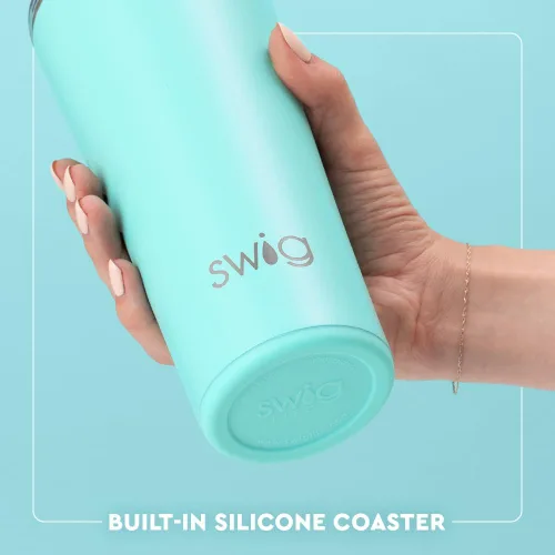 Vista 6 de Swig Life Vaso aislado de 22 onzas, vaso de café de viaje con tapa, apto para portavasos, taza de café de viaje, acero inoxidable (tobogán eléctrico)